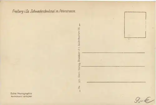 Freiberg, Schwedendenkmal mit Peterstrasse -386728