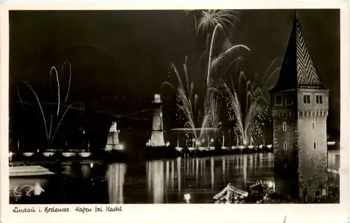 Lindau - Hafen bei Nacht -613146