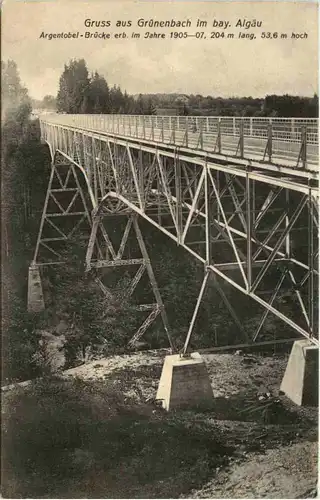 Gruss aus Grünenbach Argtobel Brücke -612920