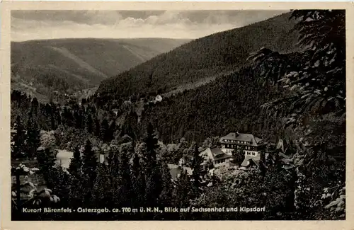 Kurort Bärenfels i. Erzgeb., Blick auf Sachsenhof und Kipsdorf -387536