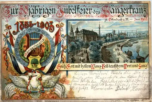 Offenbach - Sängerkranz 50 Jahre 1903 - Litho -493722