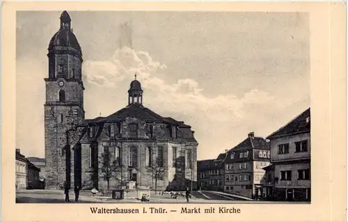 Waltershausen - Markt mit Kirche -614890