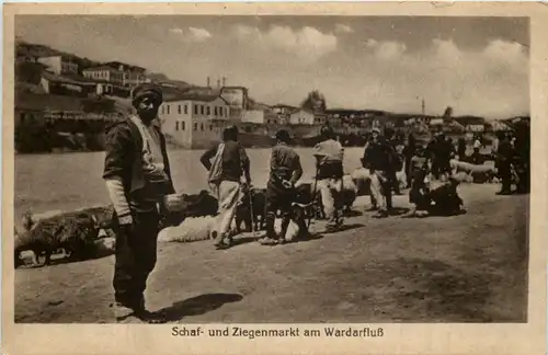 Mazedonien - Schaf und Ziegenmarkt am Wardarfluss - Feldpost -615302