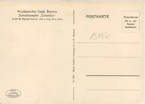 Lloydschnelldampfer Columbus -615668