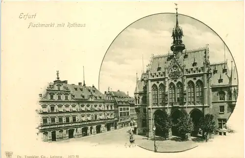 Erfurt - Fischmarkt mit Rathaus -614622