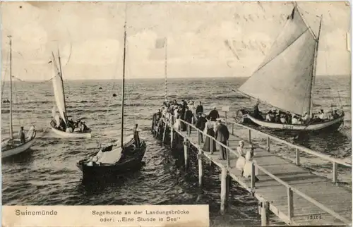 Swinemünde - Segelboote an der Landungsbrücke -616464