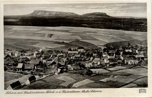 Schöna, Sächs. Schweiz, mit Zschirnstein -388930