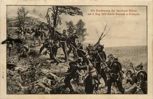 Die Erstürmung der Spicherer Höhen August 1870 - Feldpost Regiment Saarbrücken -616744