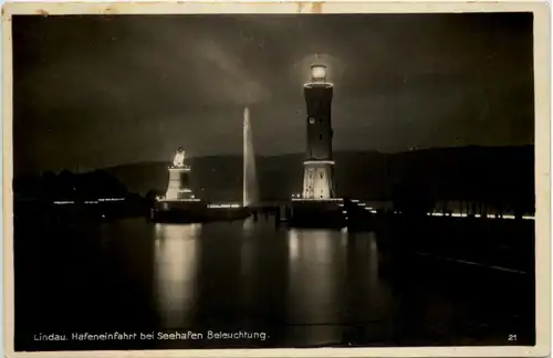 Lindau - Hafeneinfahrt bei Seehafen -615614