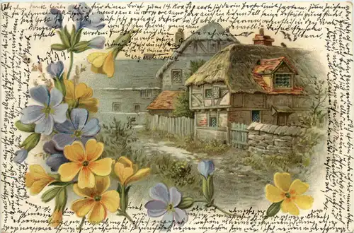 Häuser mit Blumen -616764