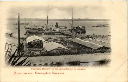 Gruss aus dem Schutzgebiet Kamerun - Woermann Dampfer -616534