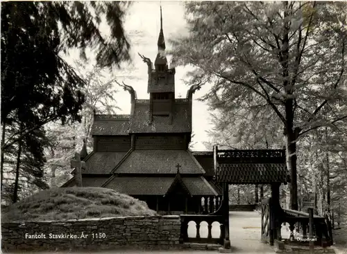 Norwegen, Fantoft, Stavkirke -392318