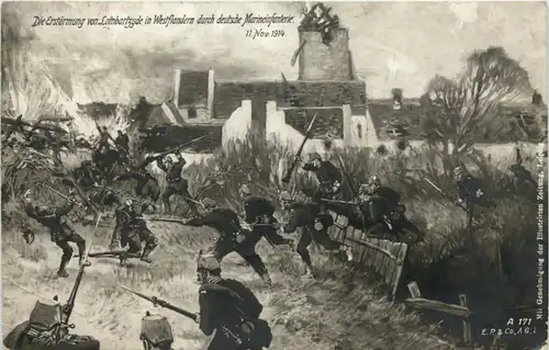 Die Erstürmung von Lombartzyde in Westfalndern - Feldpost 2. Marine Division -616944