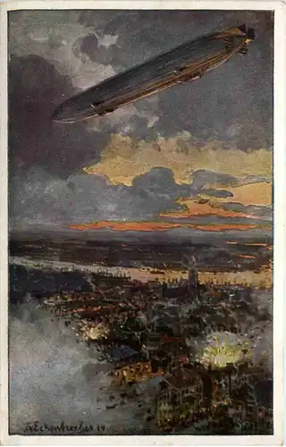 Zeppelin über Antwerpen -616874