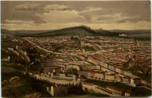 Aachen um 1850 nach einem alten Stich -393048