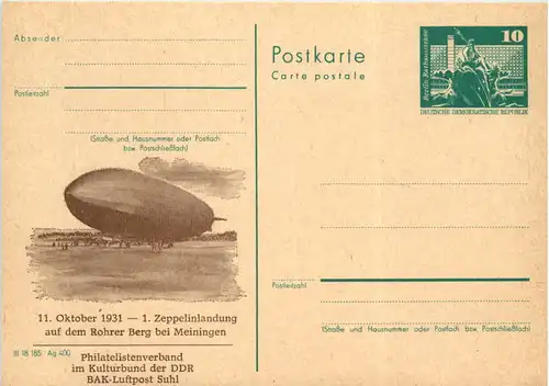 Meiningen - 1. Zeppelinlandung - Philatelistenverband Suhl -617634