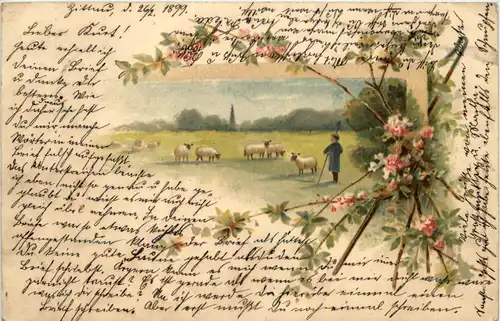 Schaf mit Schäfer -616750