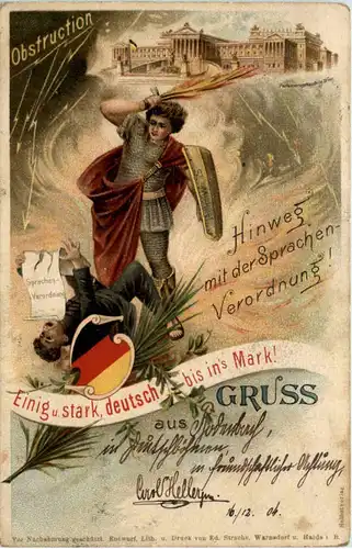 Wien - Einig stark deutsch bis ins MArk - Litho -617380