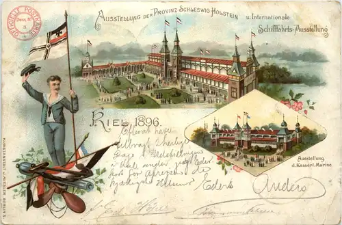 Kiel - Ausstellung der Provinz Schleswig Holstein 1896 - Litho -617400