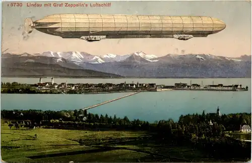 Lindau mit Graf Zeppelin Luftschiff -616898
