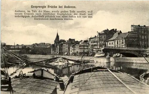 Gesprengte Brücke bei Andenne -616496