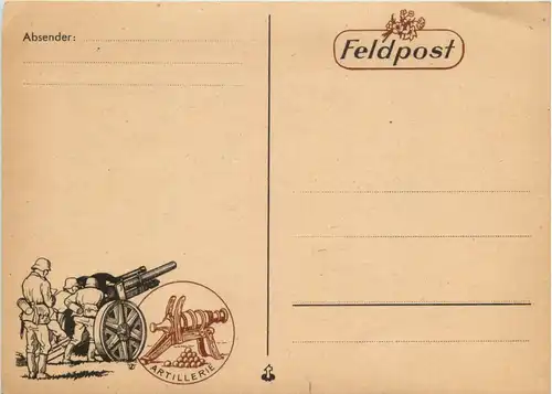 Feldpost Karte 2. WK - Artillerie -616576