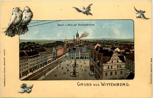 Gruss aus Wittenberg - Litho Prägekarte -618324