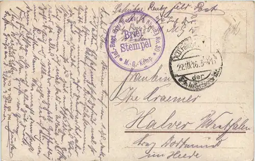 Beschiessung eines Aeroplans von einem Schützengraben - Feldpost Inf. Reg. Graf Werder -616936