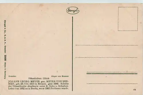 Künstler AK - Johann Georg Meyer - Häusliches Glück -618984