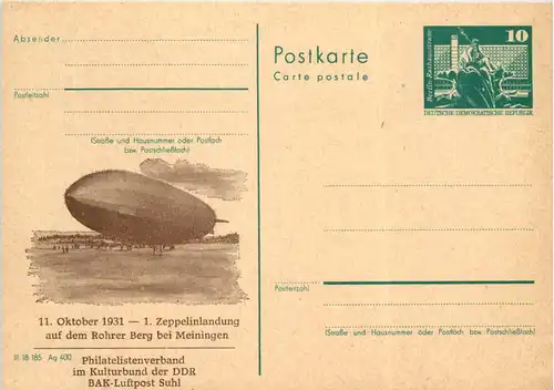 Meiningen - 1. Zeppelinlandung - Philatelistenverband Suhl -617638