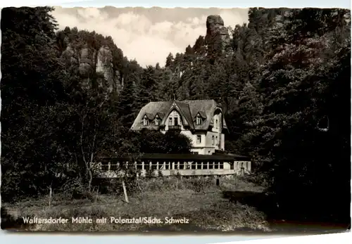 Waltersdorfer Mühle mit Polenztal, Sächs. Schweiz, -391166