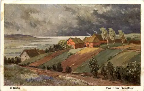 Künstler AK - C. Krebs - Vor dem Gewitter -619104