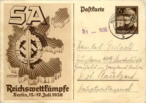 Sa Reichswettkämpfe 1938 - Ganzsache -617822