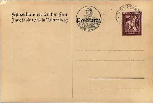 Wittenberg - Luther Feier 1922 - Privatganzsache -618580