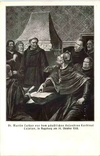 Augsburg - Luther for dem päpstlichen Gesandten Kardinal Cajetan -618680