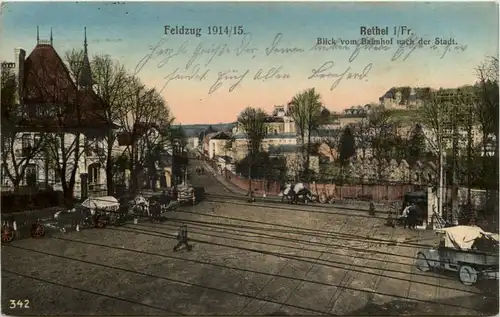 Rethel - Blick vom Bahnhof - Feldpost Etappen Lazarett -616512