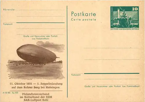 Meiningen - 1. Zeppelinlandung - Philatelistenverband Suhl -617636