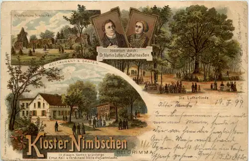 Kloster Nimbschen bei Grimma - Litho -618122