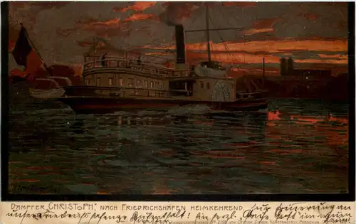 Dampfer Christoph nach Friedrichshafen - Litho -616672