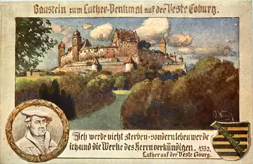 Coburg - Baustein zum Luther Denkmal auf der Feste -618430