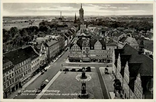 Wittenberg, Blick von der Stadtkirche nach dem Markt -394778