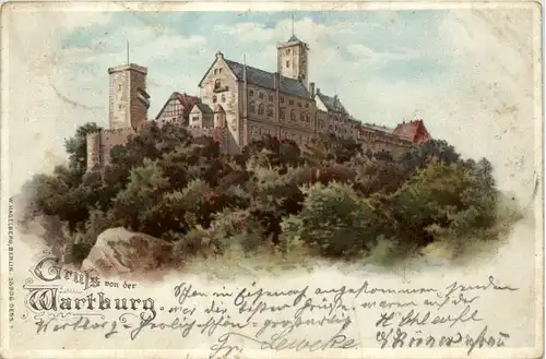 Gruss von der Wartburg - Litho -618298
