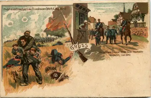 Wörth - Flucht eines Einwohners 1870 -616952