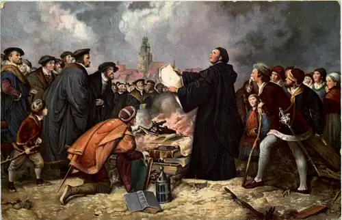Martin Luther verbrennt die Bannbulle -618670