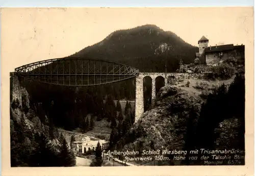 Arlbergbahn Schloss Wiesberg mit Trisannabrücke -394958