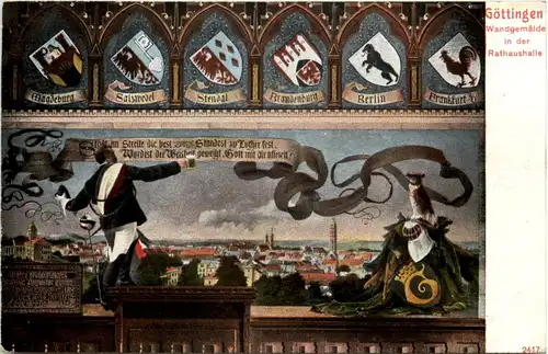 Göttingen - Wandgemälde in der Rathaushalle -618558
