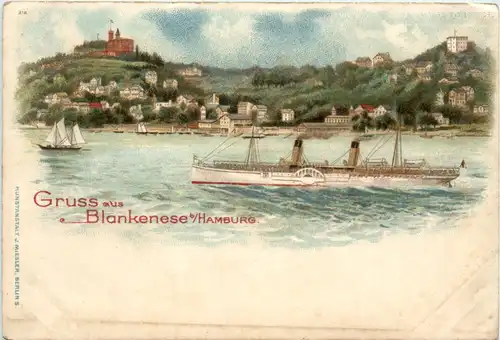 Gruss aus Blankenese bei Hamburg - Litho -478292