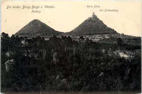 Die beiden Bösig-Berge v. Westen, Neuberg, Ruine Bösig -394976