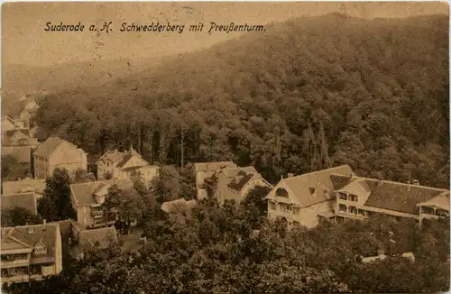 Bad Suderode, Harz, Schweddeberg mit Preussenturm -395272