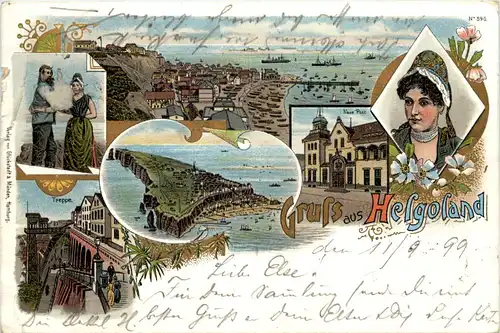 Gruss aus Helgoland - Litho -617432